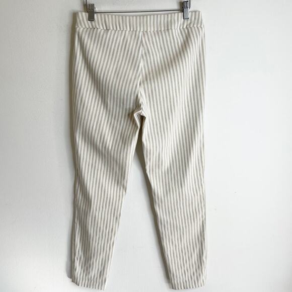 Nanette Lepore Women's Skinny Ankle Pants Size 4 Striped White & Beige Stretch - Picture 3 of 7